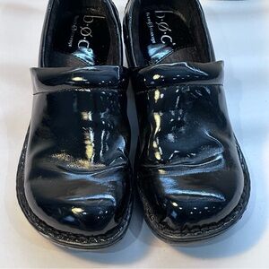 BOC Born Concept Shoes Womens Clogs Black Patent Leather Slip On Size US 7